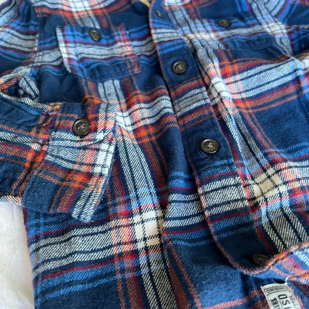 OshKosh B'gosh Hooded Boys Plaid Button Down